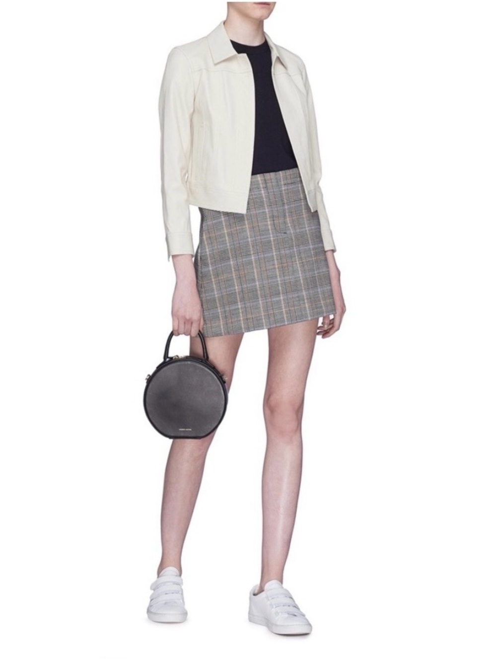Theory Seamed Mini Skirt in Autumn Plaid, 4